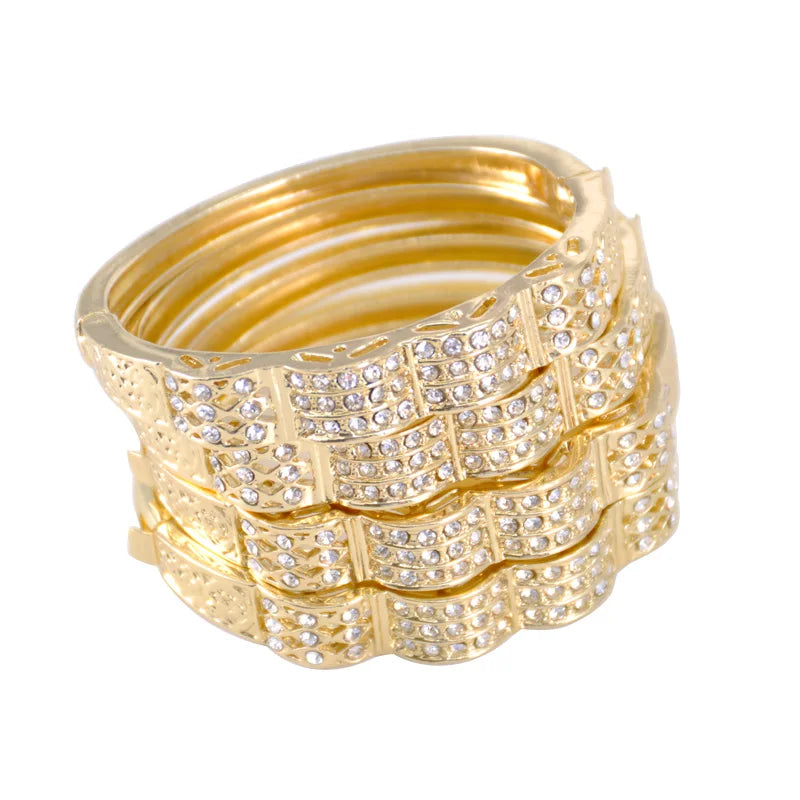 Moroccan fashion zinc alloy bracelet, crystal inlaid, the first choice for ladies wedding party gift, Moroccan jewelry wholesale