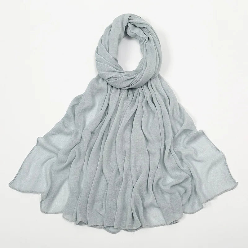 New Rayon Cotton Muslim Hijabs for Women Scarf Plain Shawls Femme Musulman Soft Viscose Rayon Headscarf Islamic Turban Headband