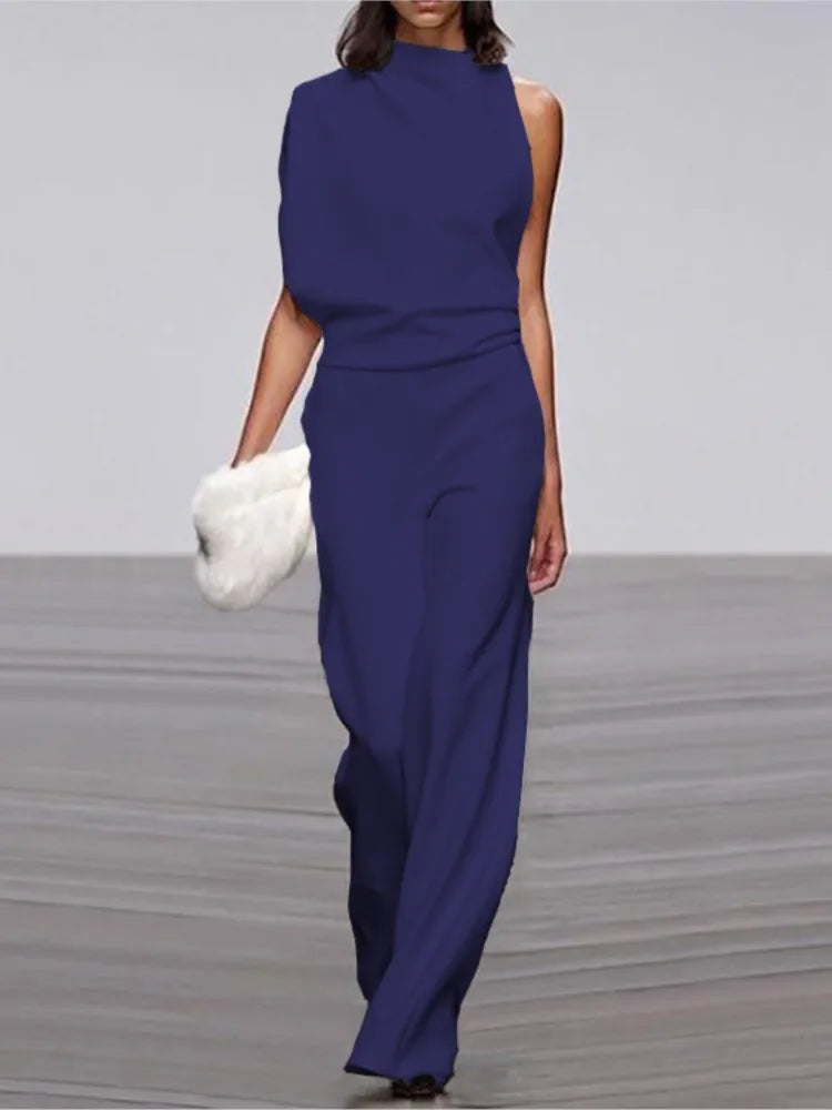 Nour Jumpsuit- One-Shoulder Collar Jumpsuit