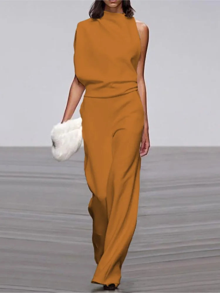 Nour Jumpsuit- One-Shoulder Collar Jumpsuit