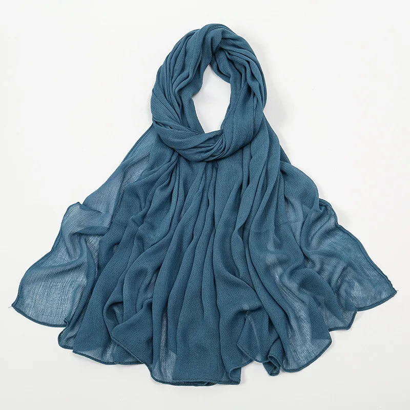 New Rayon Cotton Muslim Hijabs for Women Scarf Plain Shawls Femme Musulman Soft Viscose Rayon Headscarf Islamic Turban Headband
