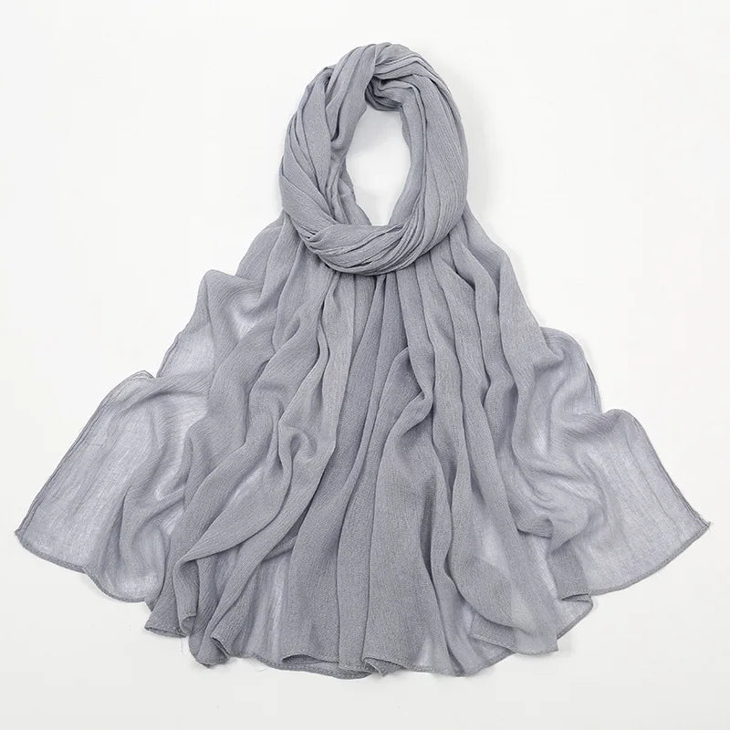 New Rayon Cotton Muslim Hijabs for Women Scarf Plain Shawls Femme Musulman Soft Viscose Rayon Headscarf Islamic Turban Headband