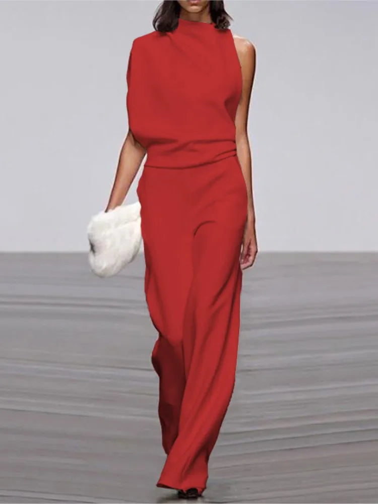 Nour Jumpsuit- One-Shoulder Collar Jumpsuit