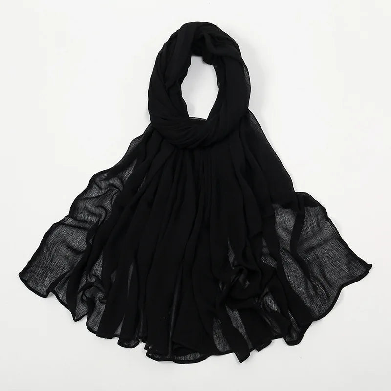 New Rayon Cotton Muslim Hijabs for Women Scarf Plain Shawls Femme Musulman Soft Viscose Rayon Headscarf Islamic Turban Headband