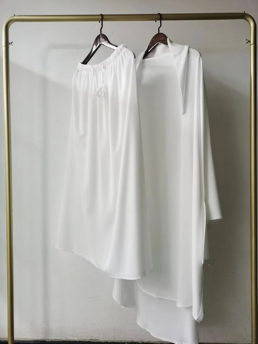 Ramadan Abayas Sets 2 Piece Set Muslim Women Hijab Dress Prayer Garment Abaya Long Khimar Arab Gown Islamic Clothes Robe