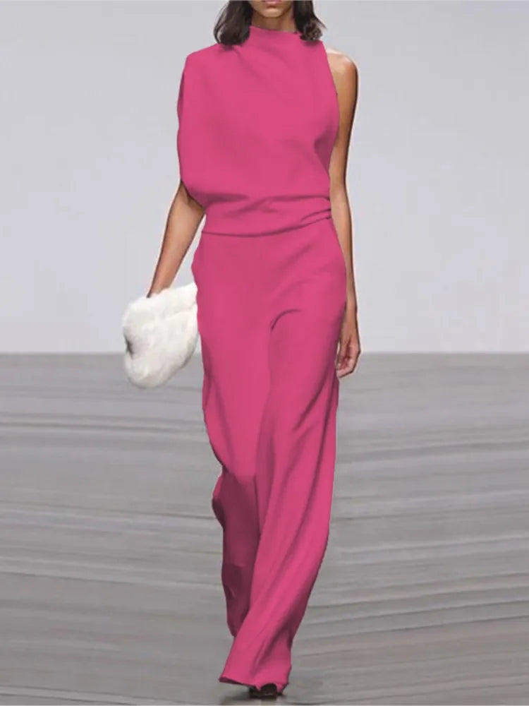 Nour Jumpsuit- One-Shoulder Collar Jumpsuit