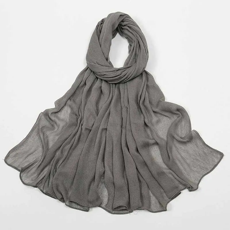 New Rayon Cotton Muslim Hijabs for Women Scarf  Plain Shawls Femme Musulman Soft Viscose Rayon Headscarf Islamic Turban Headband