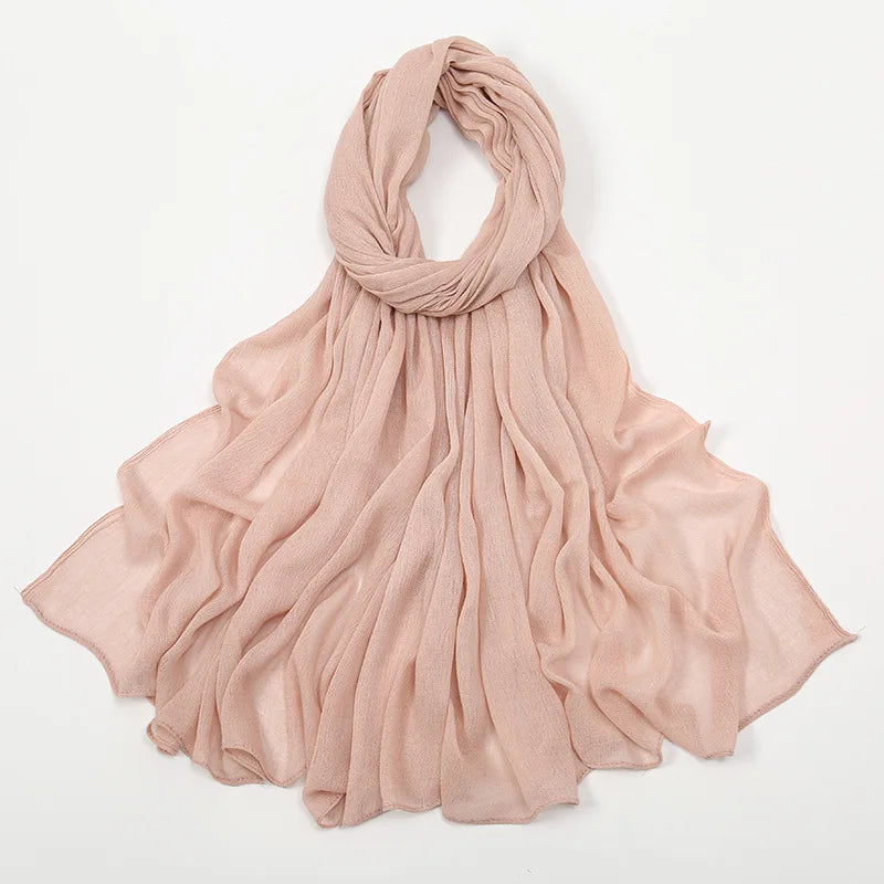 New Rayon Cotton Muslim Hijabs for Women Scarf  Plain Shawls Femme Musulman Soft Viscose Rayon Headscarf Islamic Turban Headband