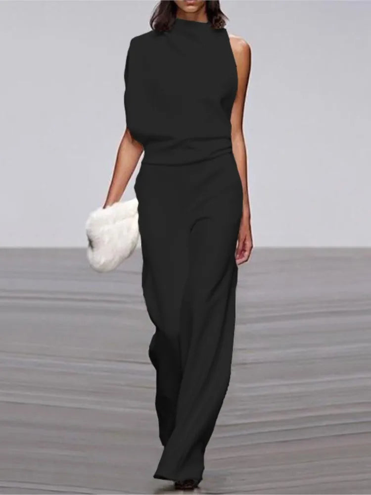 Nour Jumpsuit- One-Shoulder Collar Jumpsuit
