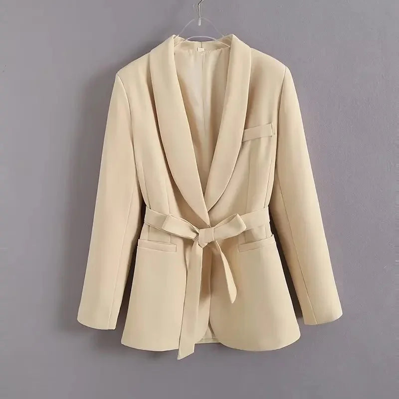 Street Style Spring Autumn Women's Clothing New Beltgown Small Suit Jacket+Casual Pants Suit Chinese Mainland Origin