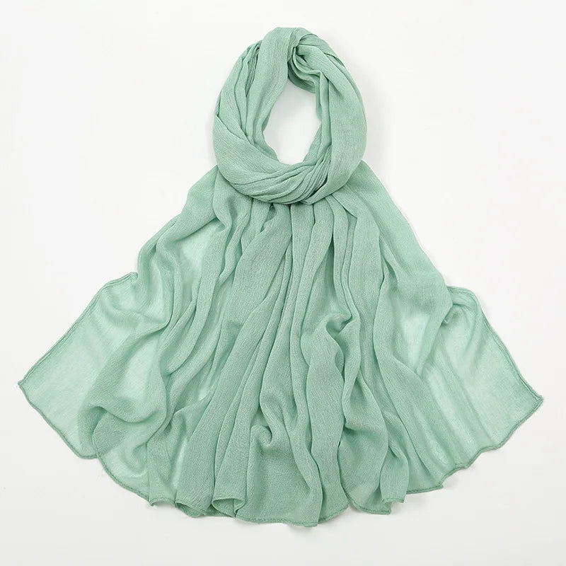 New Rayon Cotton Muslim Hijabs for Women Scarf  Plain Shawls Femme Musulman Soft Viscose Rayon Headscarf Islamic Turban Headband