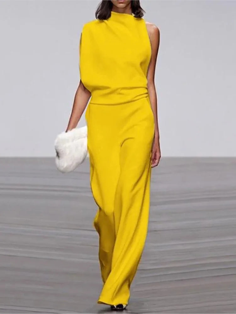 Nour Jumpsuit- One-Shoulder Collar Jumpsuit
