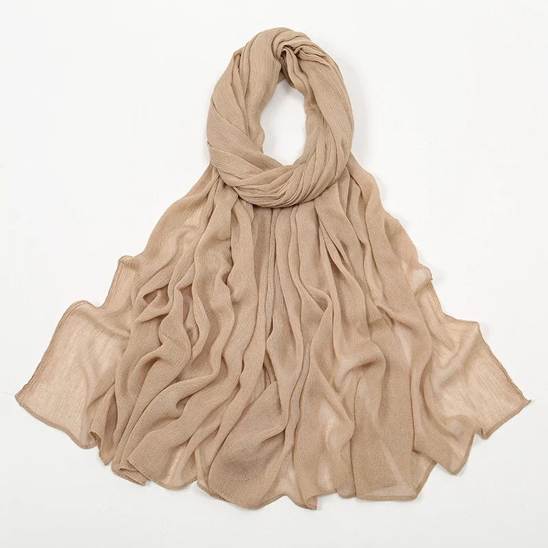 New Rayon Cotton Muslim Hijabs for Women Scarf  Plain Shawls Femme Musulman Soft Viscose Rayon Headscarf Islamic Turban Headband