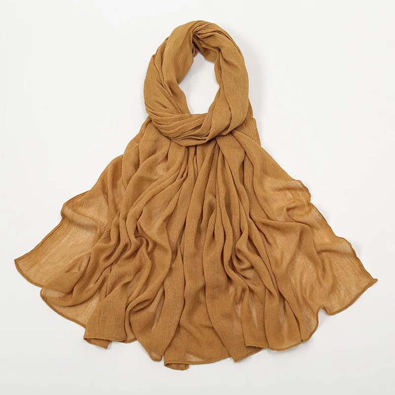 New Rayon Cotton Muslim Hijabs for Women Scarf  Plain Shawls Femme Musulman Soft Viscose Rayon Headscarf Islamic Turban Headband