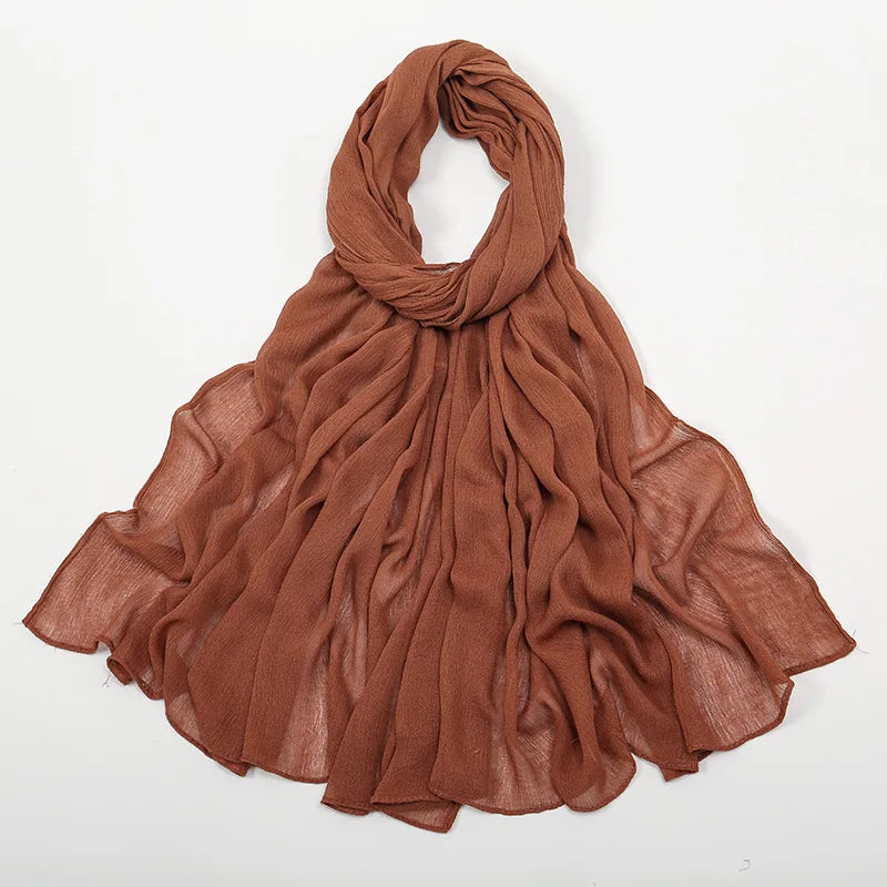 New Rayon Cotton Muslim Hijabs for Women Scarf  Plain Shawls Femme Musulman Soft Viscose Rayon Headscarf Islamic Turban Headband