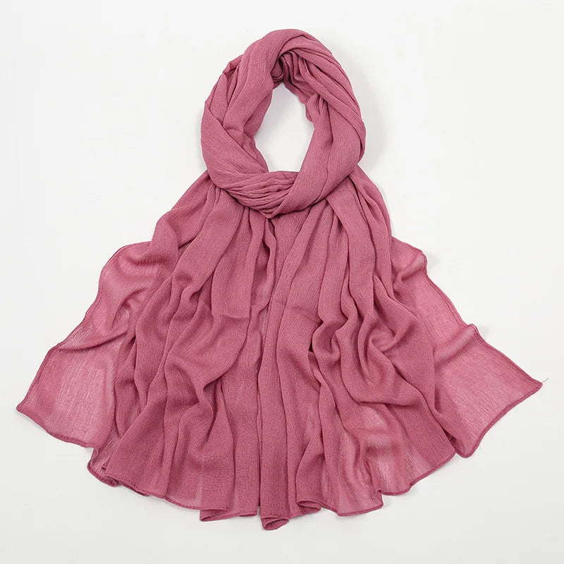 New Rayon Cotton Muslim Hijabs for Women Scarf  Plain Shawls Femme Musulman Soft Viscose Rayon Headscarf Islamic Turban Headband