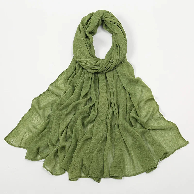 New Rayon Cotton Muslim Hijabs for Women Scarf  Plain Shawls Femme Musulman Soft Viscose Rayon Headscarf Islamic Turban Headband