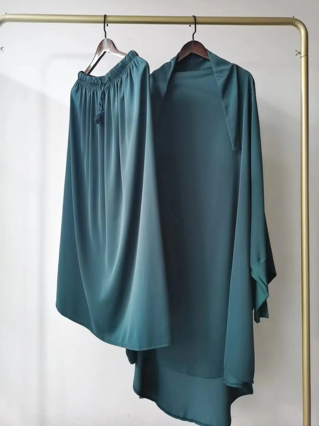 Ramadan Abayas Sets  2 Piece Set Muslim Women Hijab Dress Prayer Garment Abaya Long Khimar Arab Gown  Islamic Clothes Robe