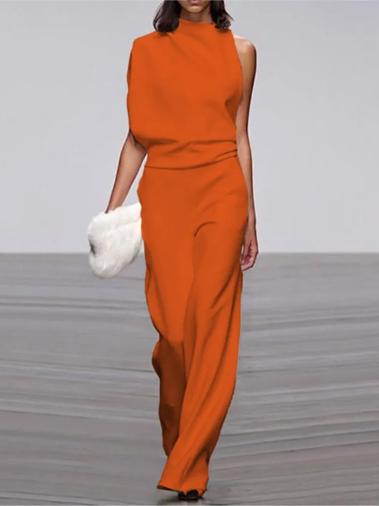 Nour Jumpsuit- One-Shoulder Collar Jumpsuit