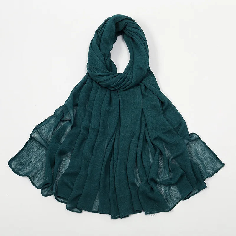 New Rayon Cotton Muslim Hijabs for Women Scarf  Plain Shawls Femme Musulman Soft Viscose Rayon Headscarf Islamic Turban Headband