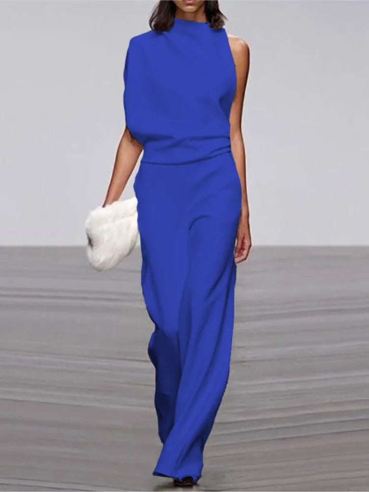 Nour Jumpsuit- One-Shoulder Collar Jumpsuit
