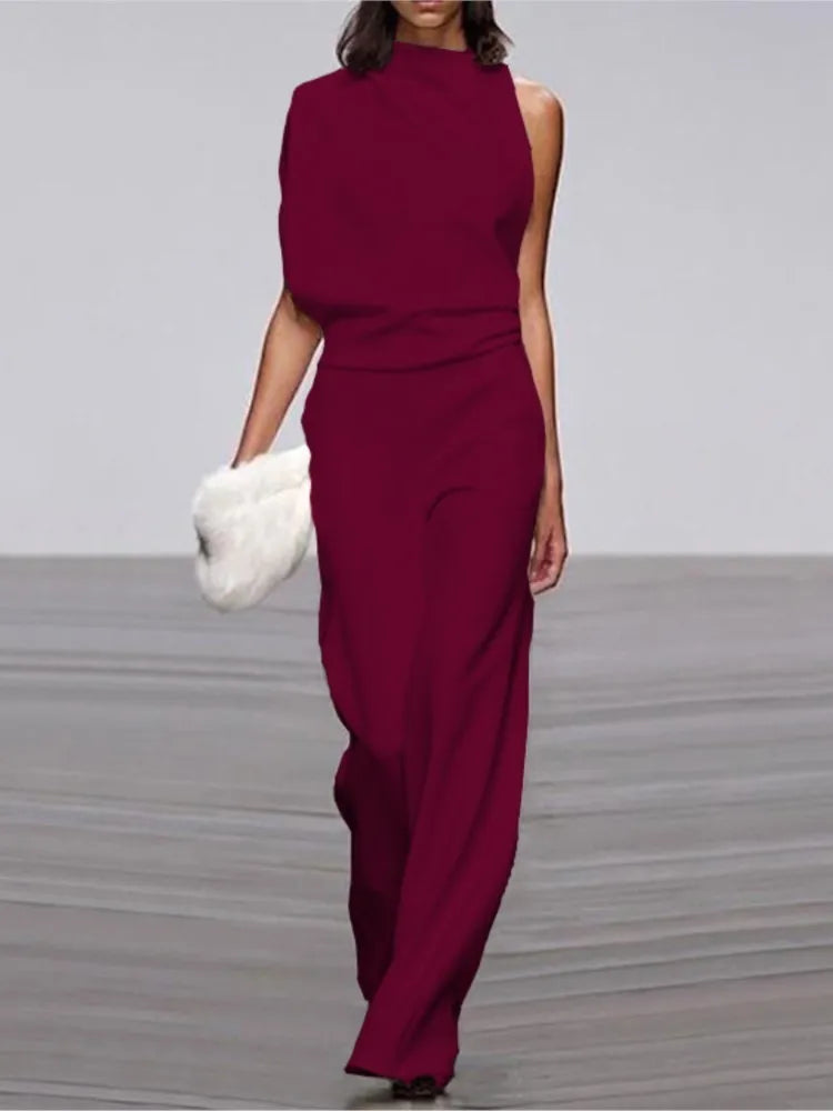 Nour Jumpsuit- One-Shoulder Collar Jumpsuit