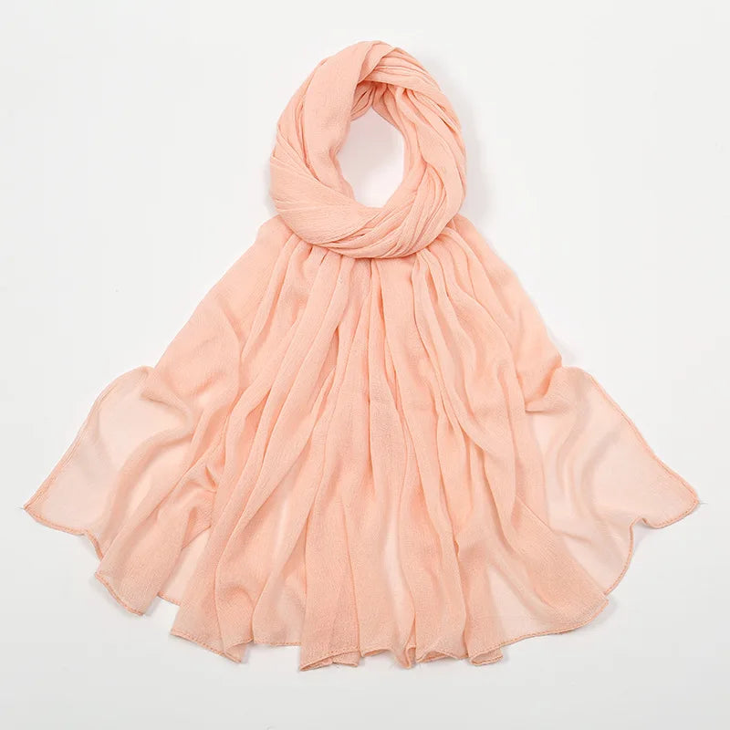 New Rayon Cotton Muslim Hijabs for Women Scarf  Plain Shawls Femme Musulman Soft Viscose Rayon Headscarf Islamic Turban Headband