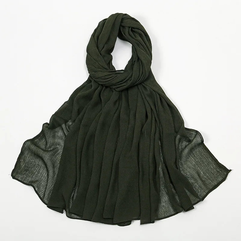 New Rayon Cotton Muslim Hijabs for Women Scarf  Plain Shawls Femme Musulman Soft Viscose Rayon Headscarf Islamic Turban Headband