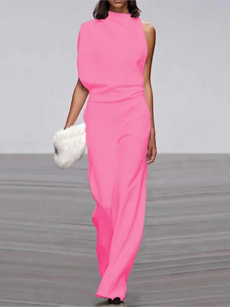 Nour Jumpsuit- One-Shoulder Collar Jumpsuit