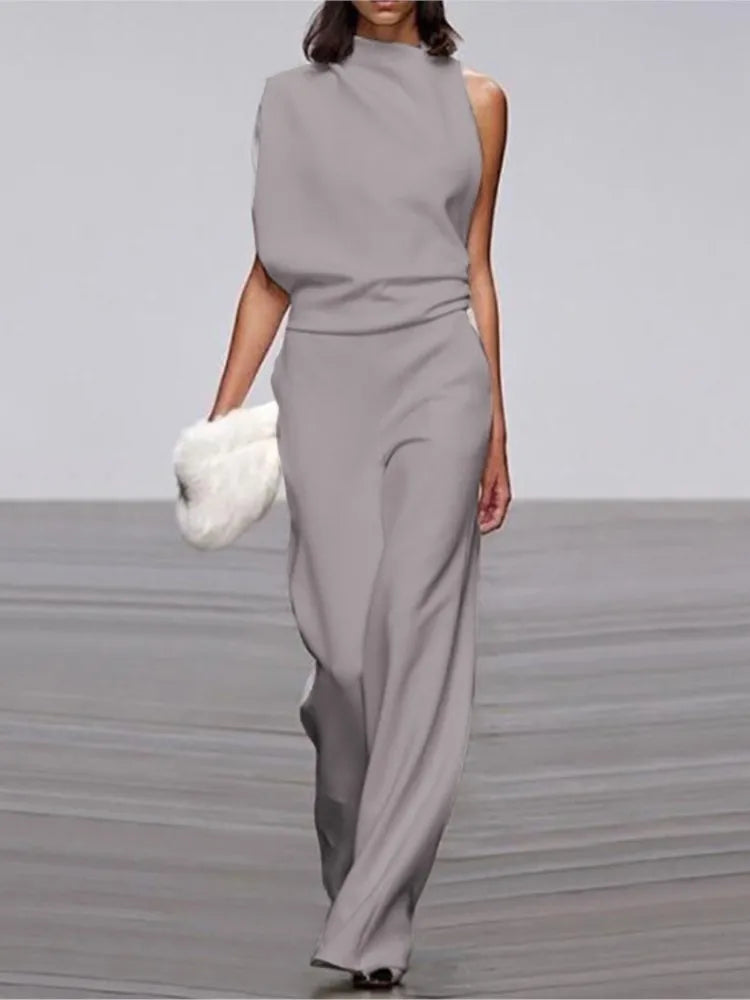 Nour Jumpsuit- One-Shoulder Collar Jumpsuit