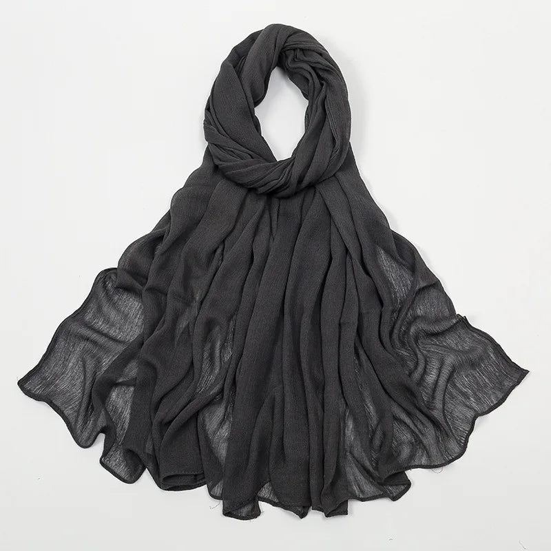 New Rayon Cotton Muslim Hijabs for Women Scarf  Plain Shawls Femme Musulman Soft Viscose Rayon Headscarf Islamic Turban Headband